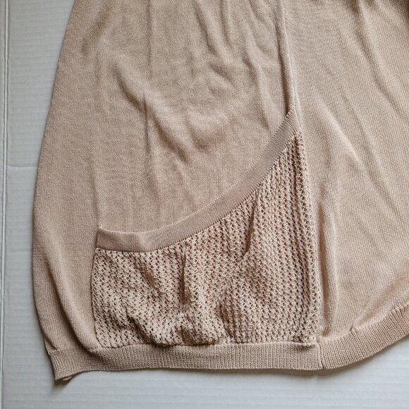 Andrea Jovine cardigan sweater light brown cocoon crochet neutral pockets new - Picture 13 of 14